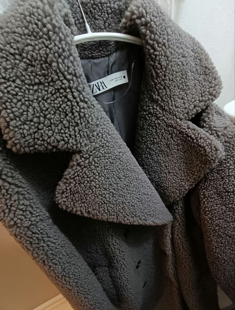 ZARA ボアコート グレー