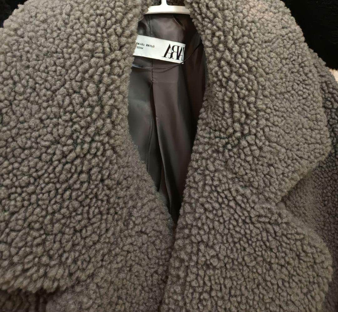 ZARA ボアコート グレー