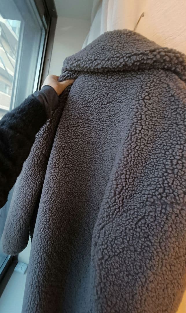 ZARA ボアコート グレー