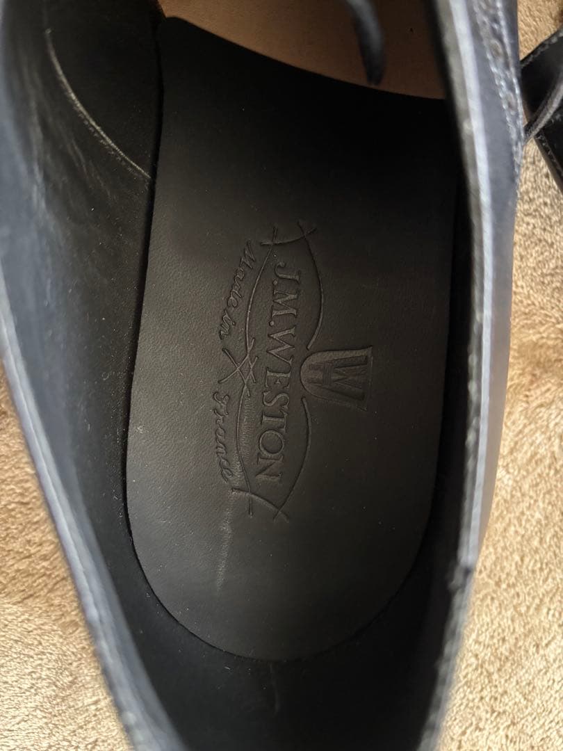 J.M. Westonラファエルパンチドキャップトゥ ブラック カーフ 8D