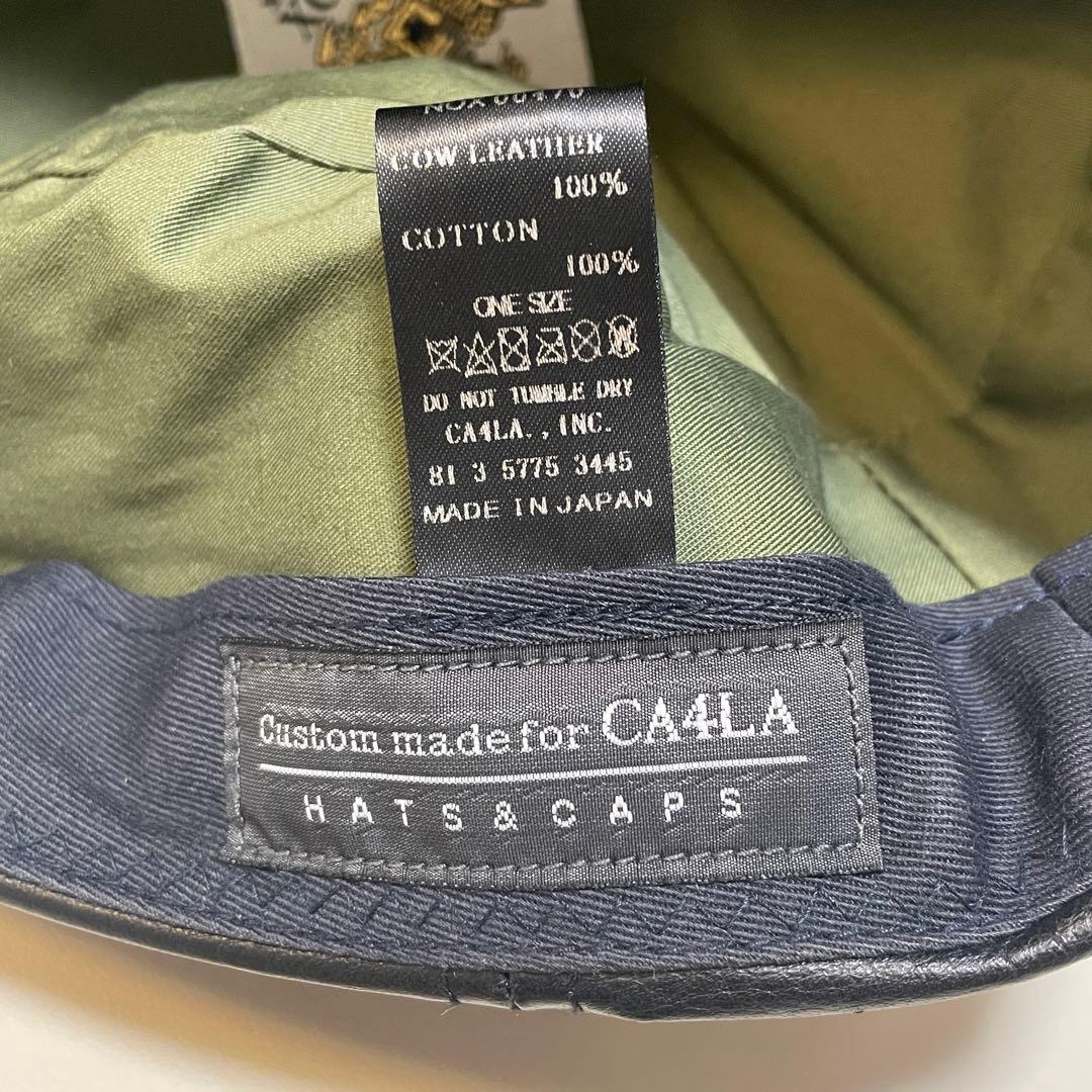 CA4LA × KNOX 本革 キャスケット 黒 レザー カシラ ハンチング