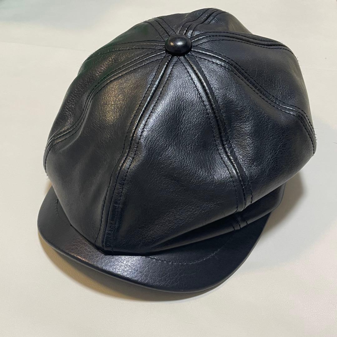 CA4LA × KNOX 本革 キャスケット 黒 レザー カシラ ハンチング