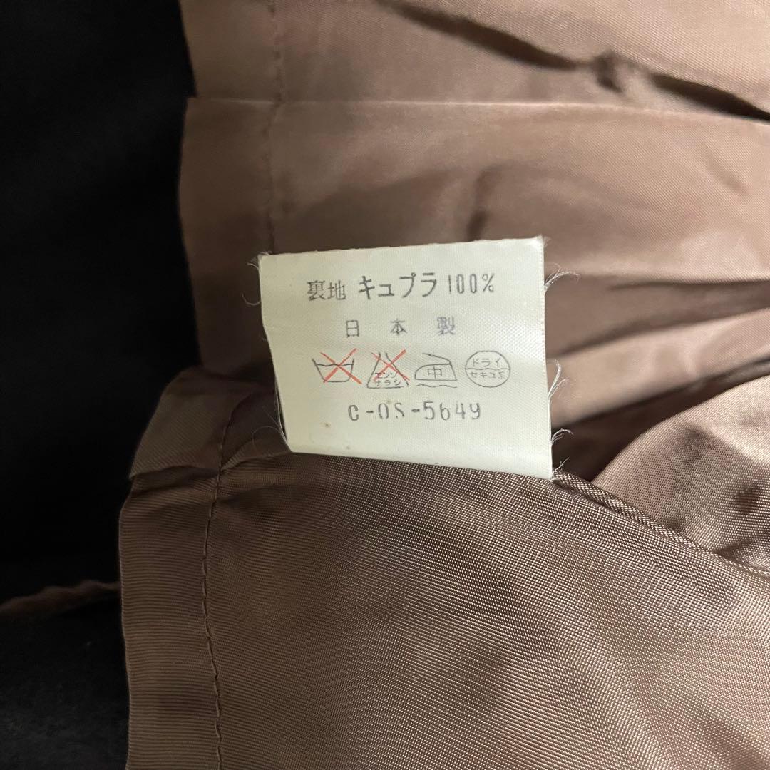 【カシミヤ混×大きい襟】イタリア製ウール マキシ丈ロングコート ブラウン 3L