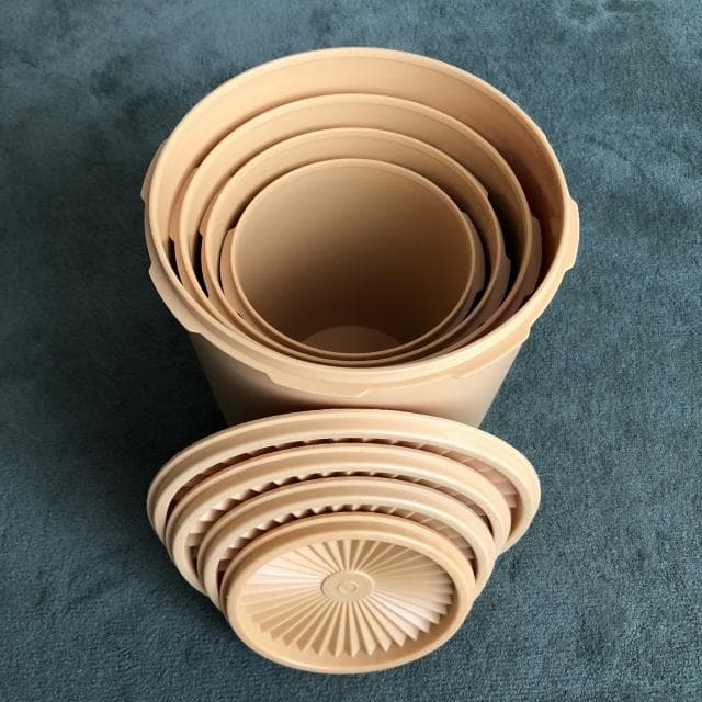 Tupperware マキシデコレーター４サイズセット からし色