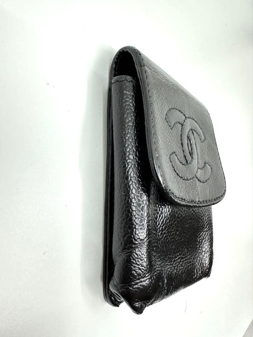 CHANEL シガレットケース　キャビアスキン　ブラック