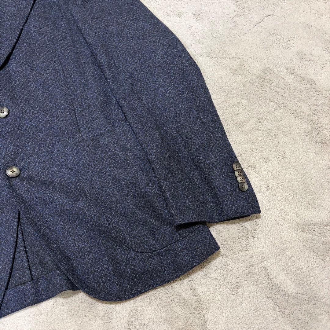 美品 L BOGGIOLI テーラードジャケット カシミヤ混 ネイビー