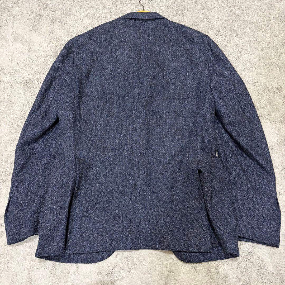 美品 L BOGGIOLI テーラードジャケット カシミヤ混 ネイビー