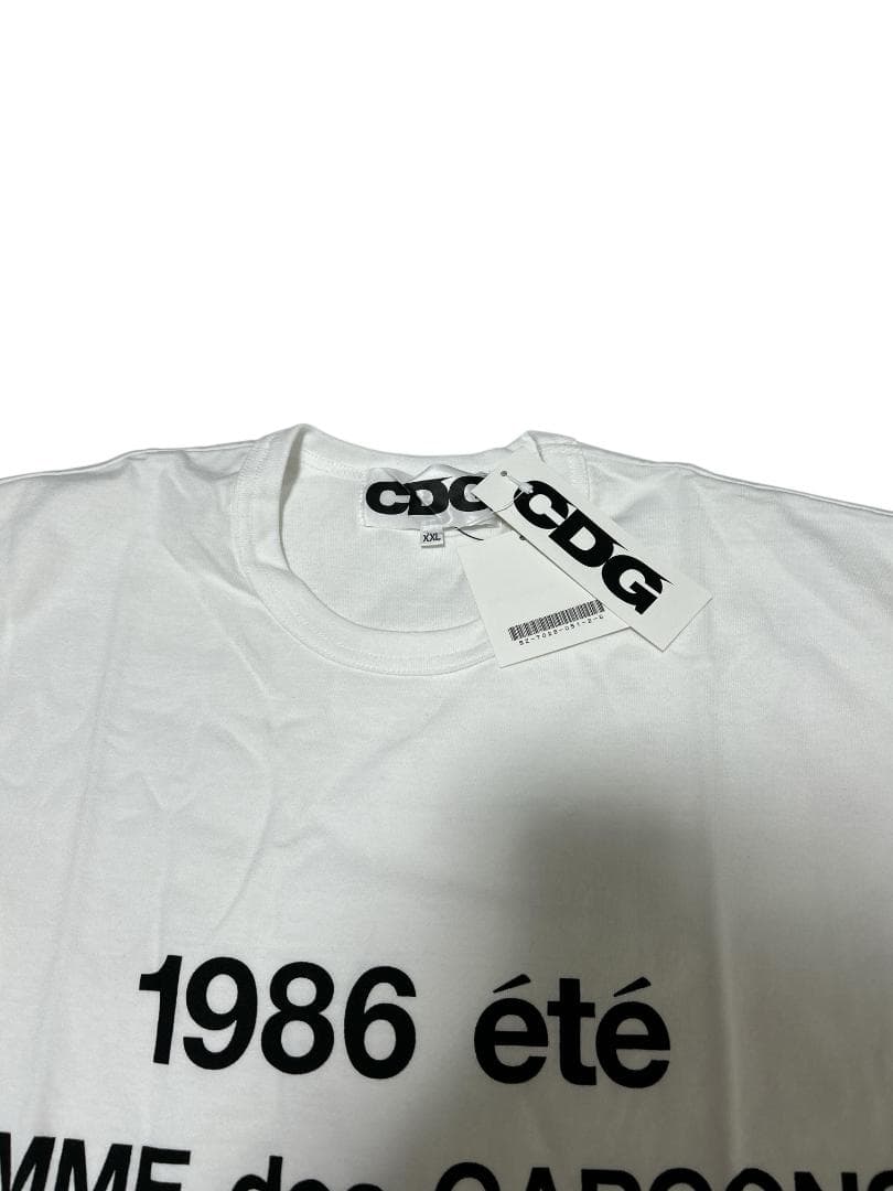 新品 CDG コムデギャルソン 1986 ロゴ Tシャツ 白 XXL 日本製