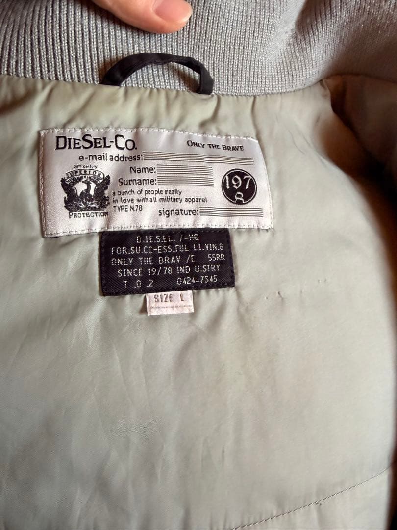 ご*ん様 Y2K OLD DIESEL N-2Bフライトジャケット メンズLブラ