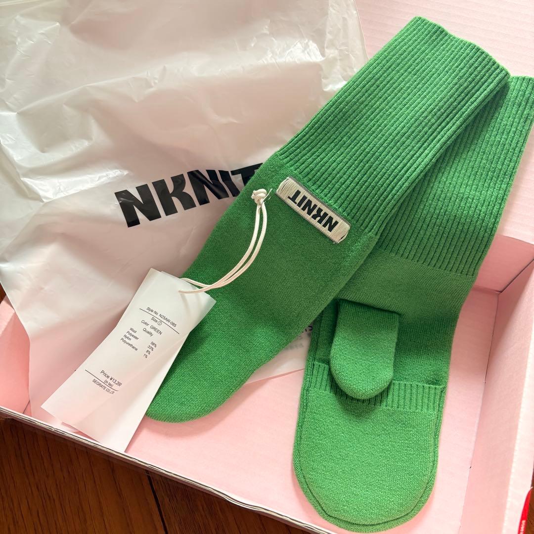 【試着のみ】NKNIT ミトン 手袋 グリーン/ size 1