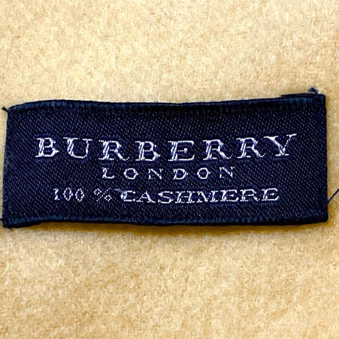 希少/バーバリー マフラー/カシミヤ100%/金ラメ ホースマーク/無地/午年