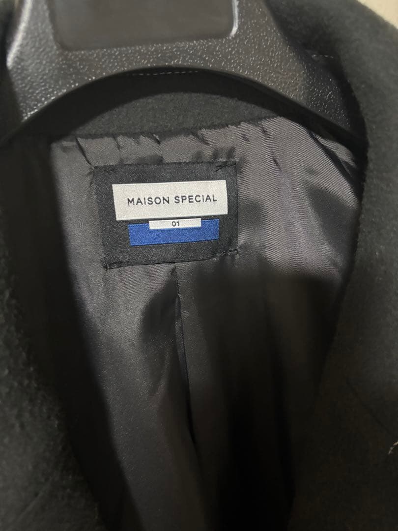 SUPER140Sウールカットオフステッチダブルオーバーコート