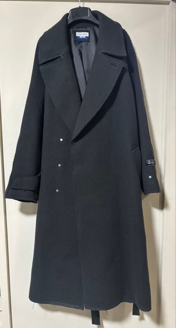 SUPER140Sウールカットオフステッチダブルオーバーコート