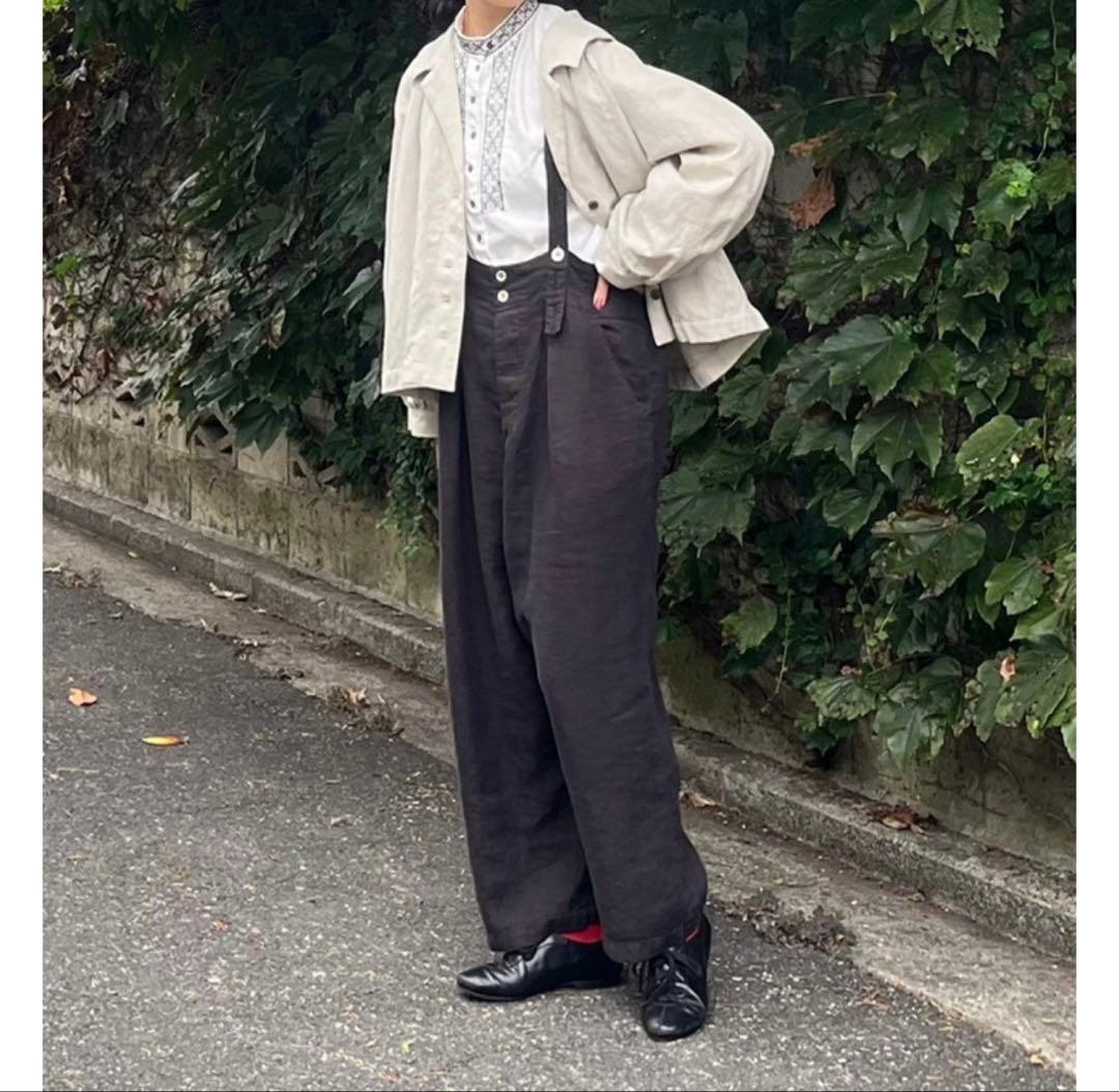 nest Robe リネンツイルサスペンダーパンツ