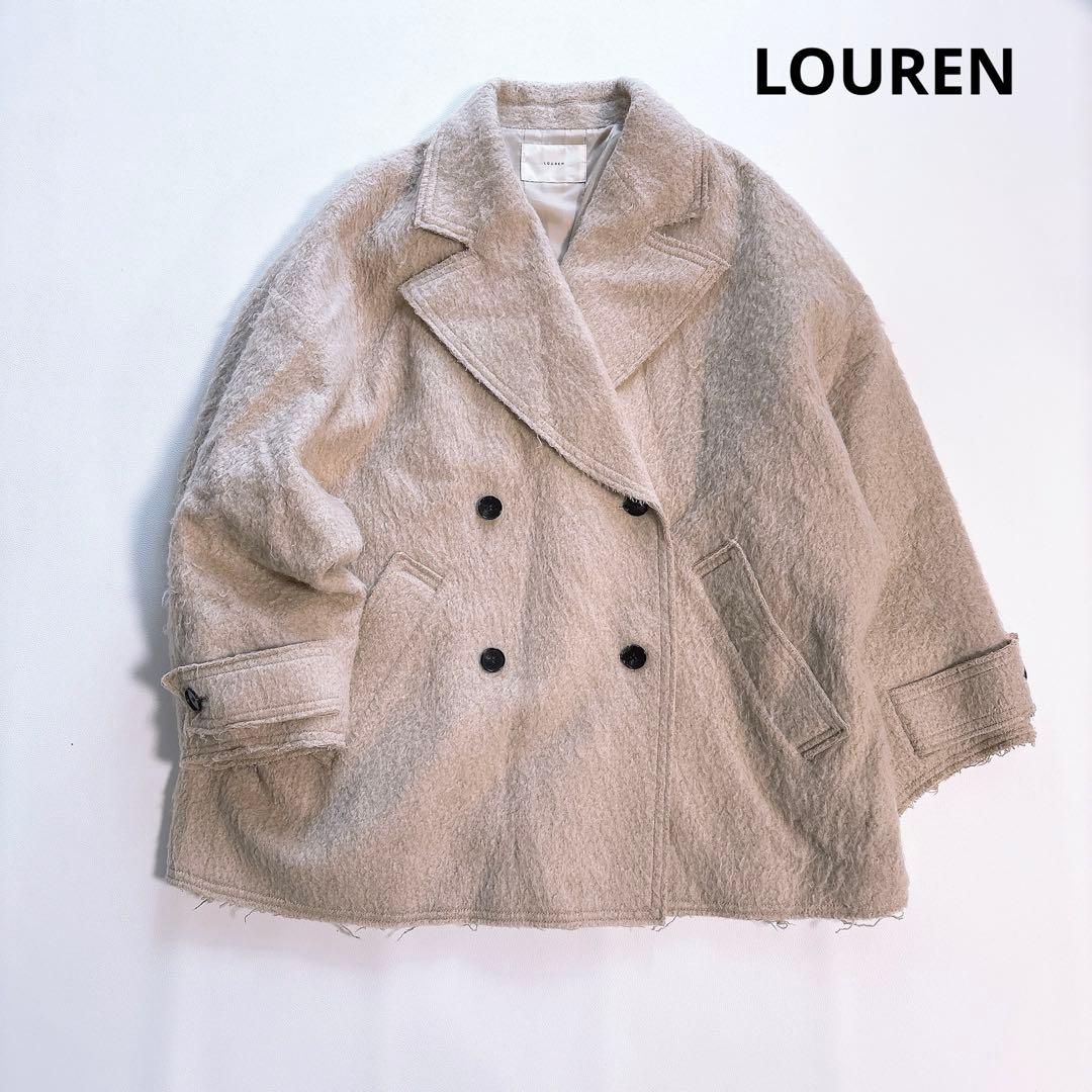 LOUREN/ローレン　シャギーモヘアコート　ダブルコート　ベージュ