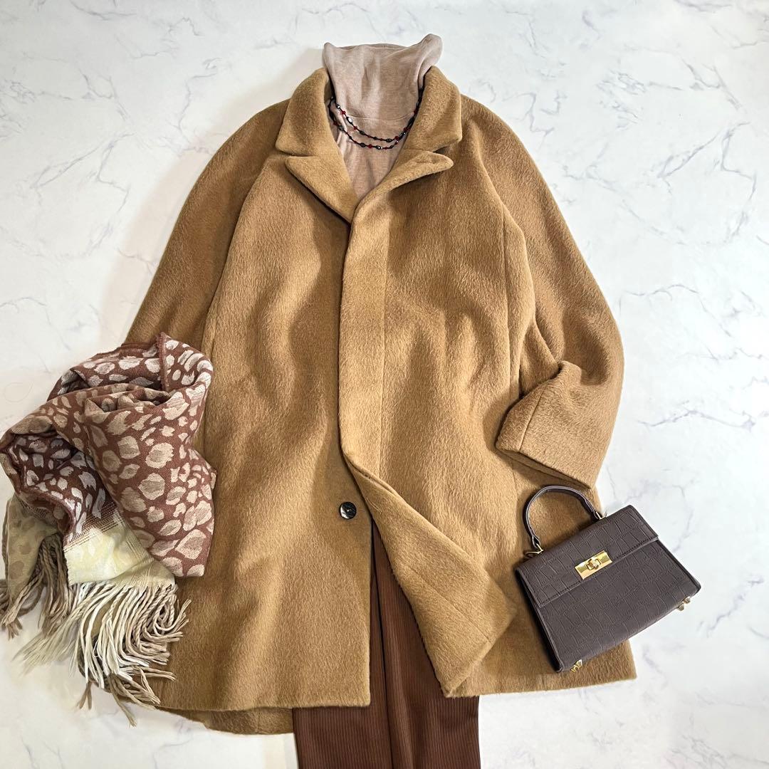 極美品✨ヨーガンレール ロングシャギーコート アンゴラ アルパカ ウール