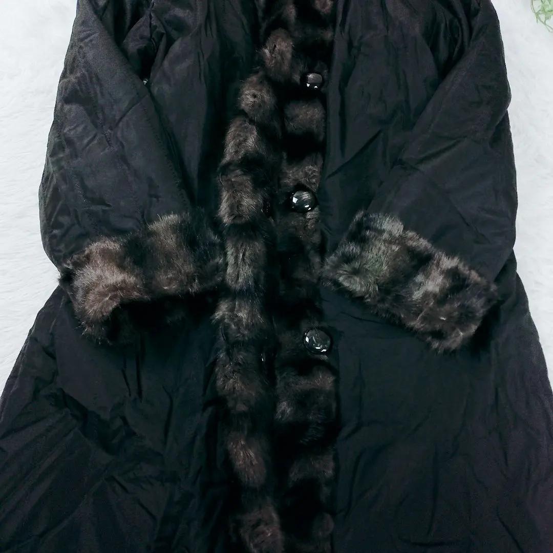 【激レア】【シルク100%】ロリス毛皮 ロングコート マキシ丈 L リアルファー