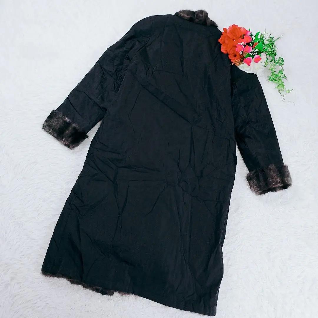 【激レア】【シルク100%】ロリス毛皮 ロングコート マキシ丈 L リアルファー