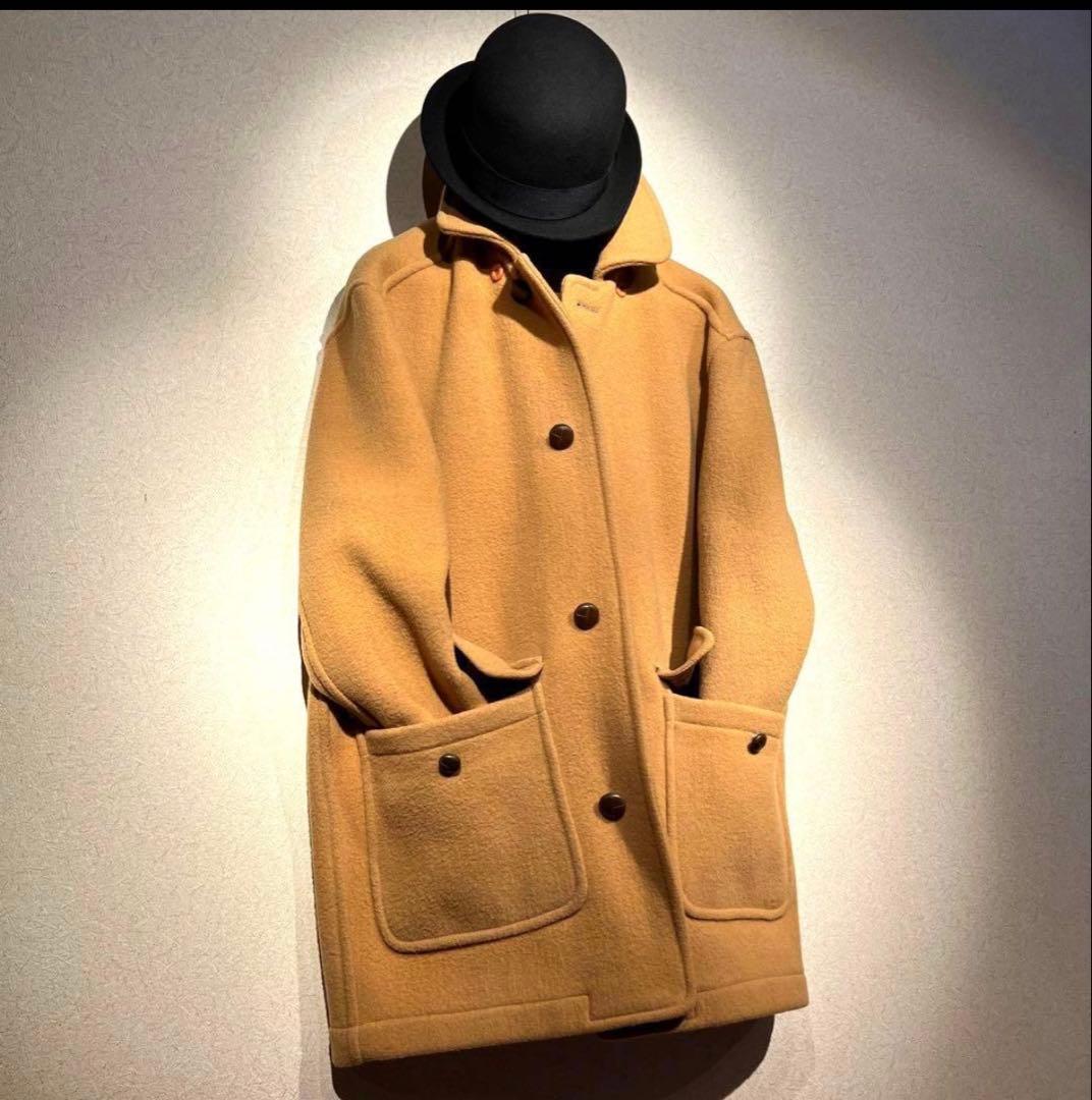 【貴重】英国製　ブルックスブラザーズ　キャメルコート　本革釦