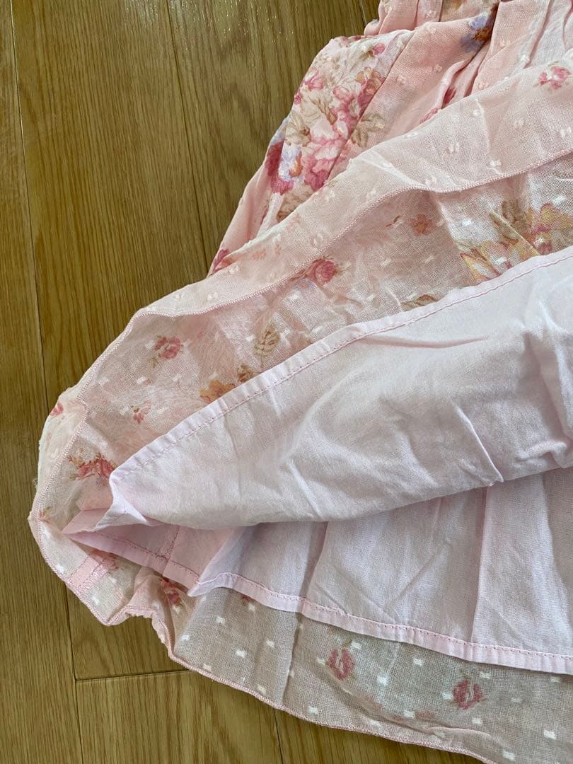 LIZ LISA 花柄リボンキャミワンピース チュニック ミニワンピ ピンク