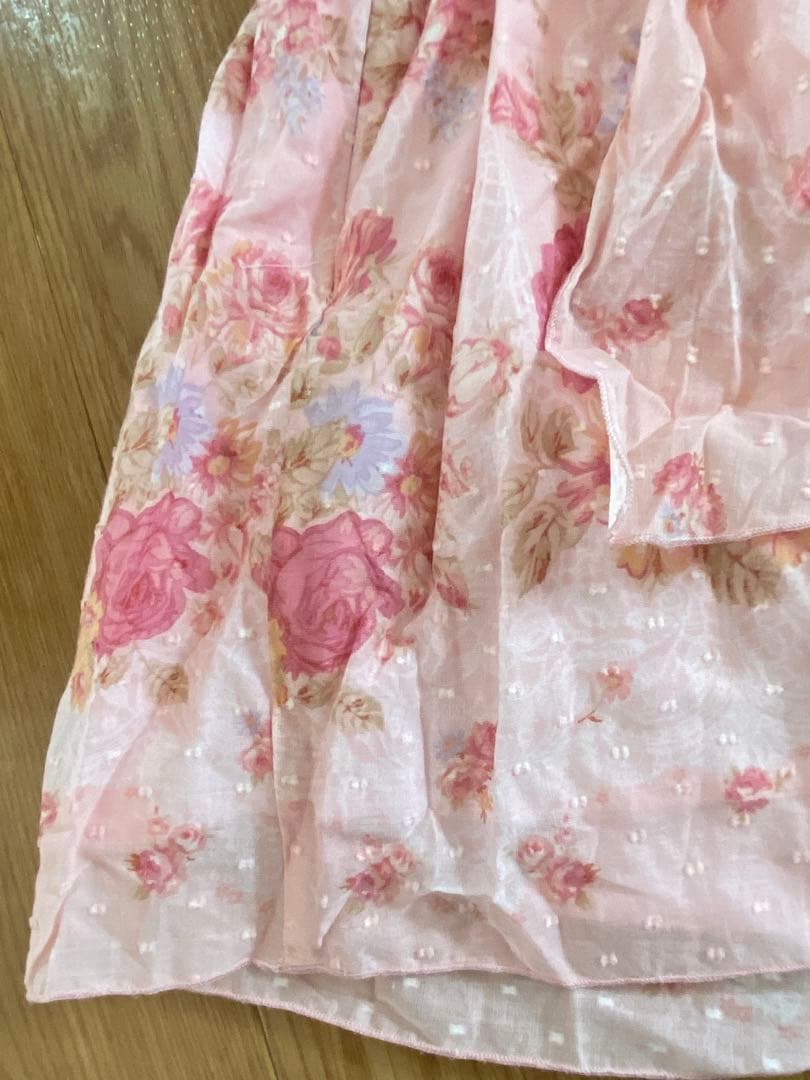 LIZ LISA 花柄リボンキャミワンピース チュニック ミニワンピ ピンク