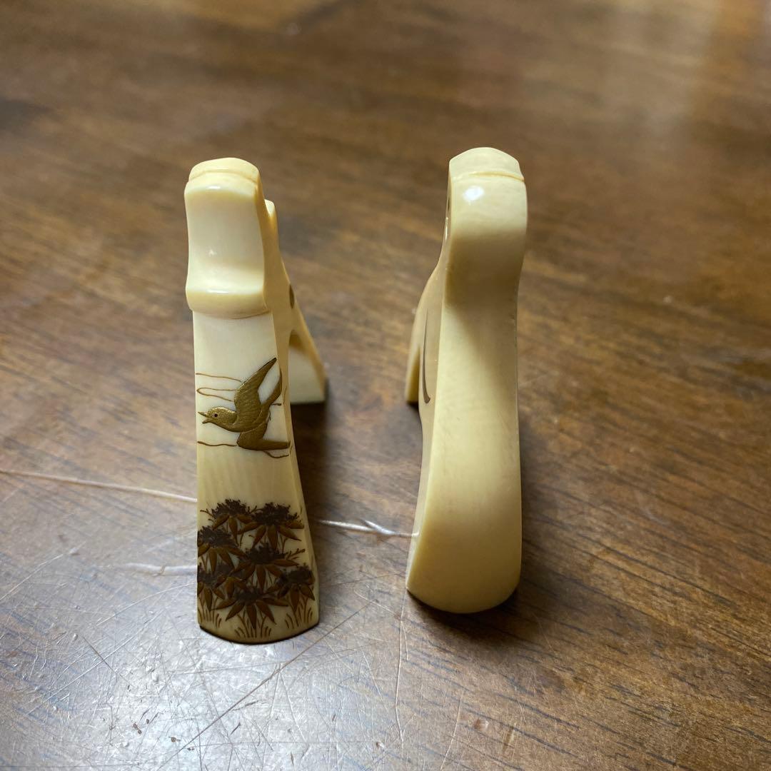 蒔絵 琴柱二本(松葉形・千鳥形) 箱付