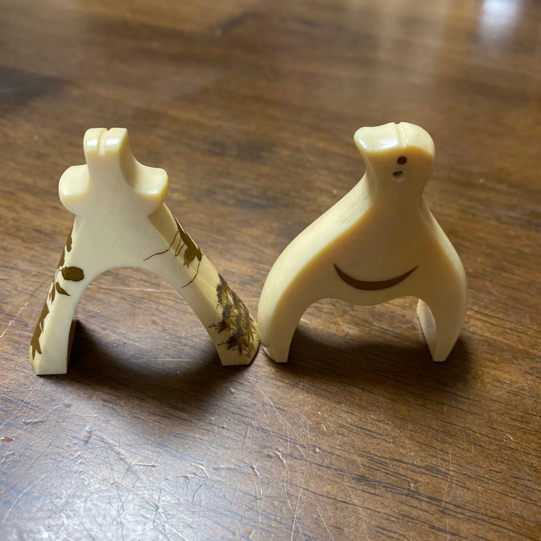 蒔絵 琴柱二本(松葉形・千鳥形) 箱付