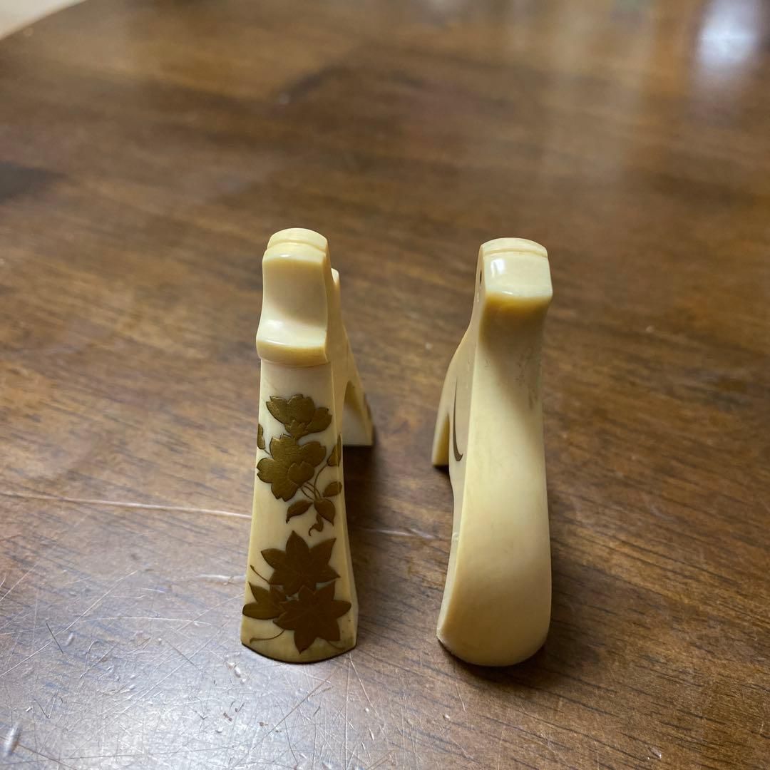 蒔絵 琴柱二本(松葉形・千鳥形) 箱付