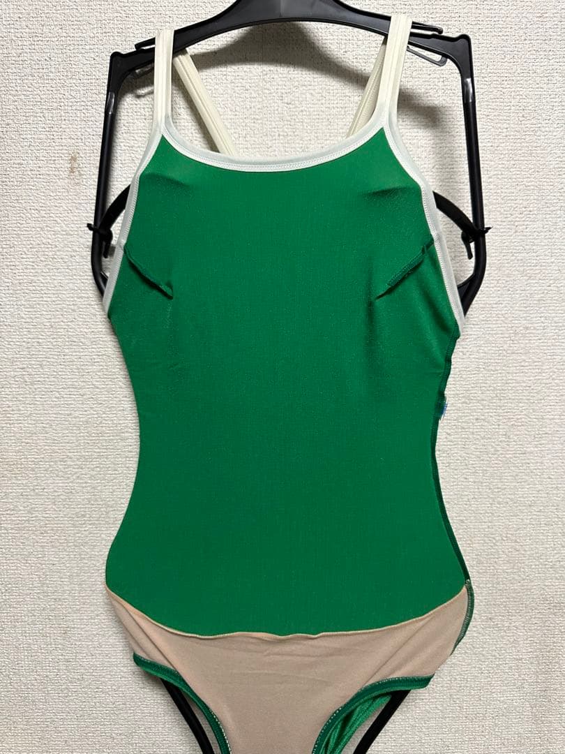 競泳水着 アリーナ arena Mサイズ 緑 グリーンパイピング 学年色