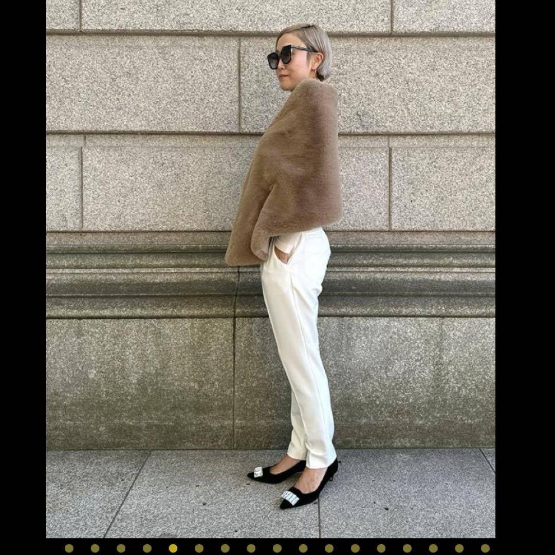 jenne リッチポリュームファー ケープ　ベージュ