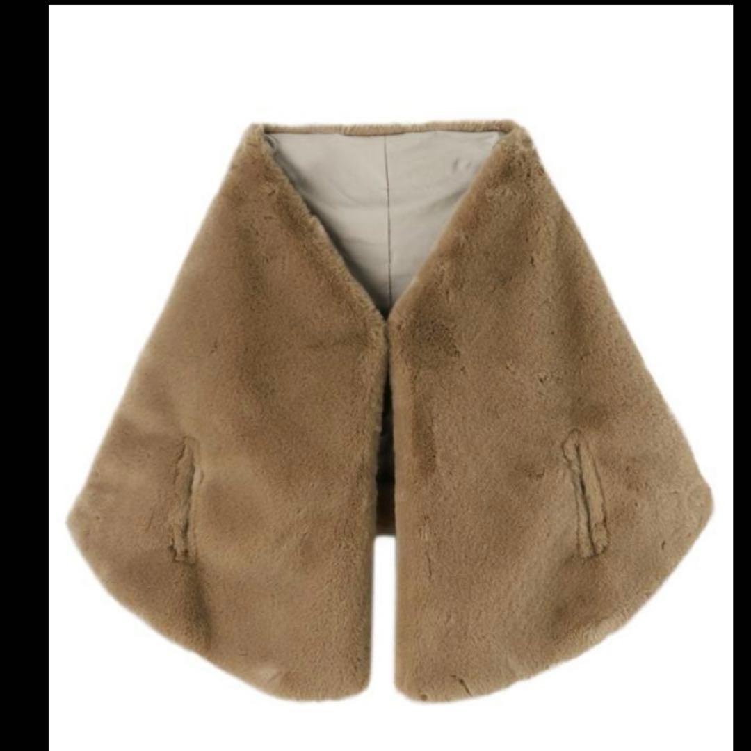 jenne リッチポリュームファー ケープ　ベージュ