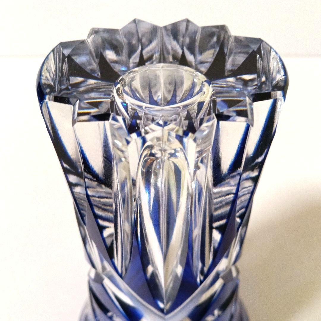 カガミクリスタル 切子 花瓶 フラワーベース