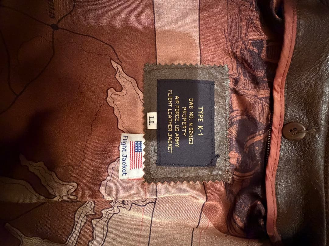［大きめ］美品　US.ARMY TYPE k-1 フライトジャケット　ブラウン