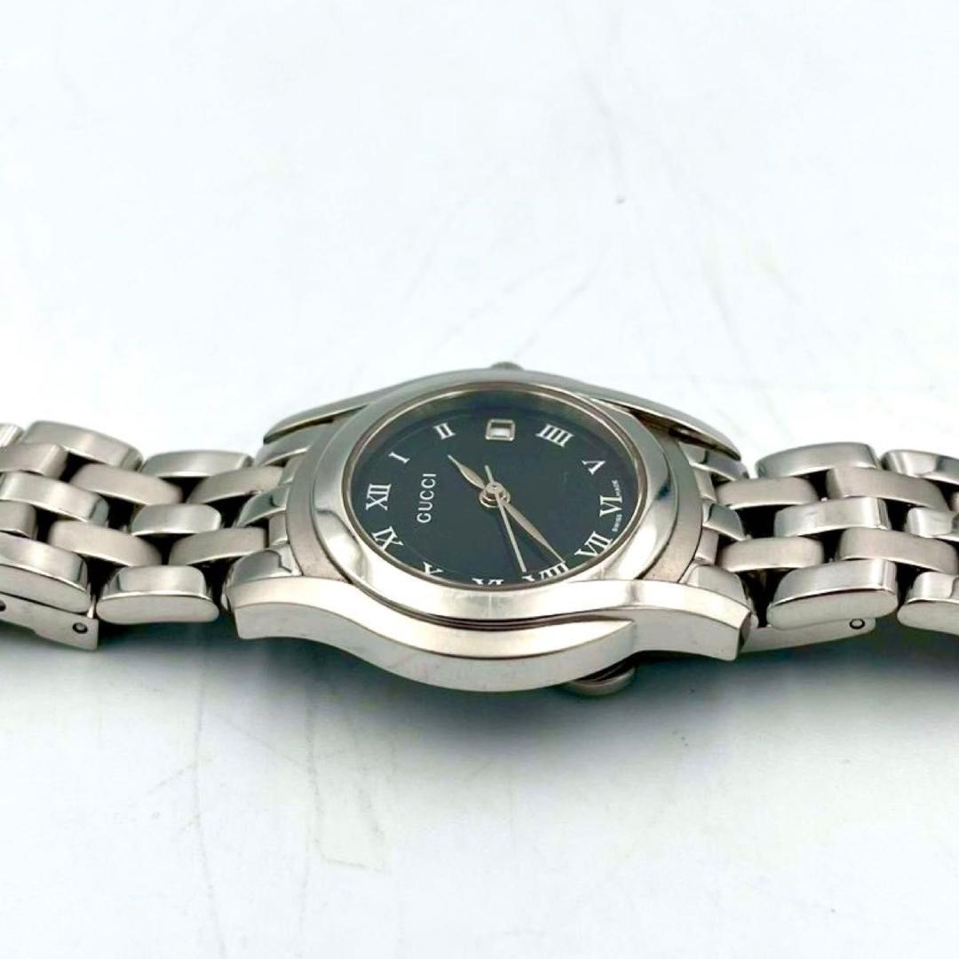 本日限定✨️525 新品電池 グッチ 5500L 腕時計 デイト ブラック文字盤