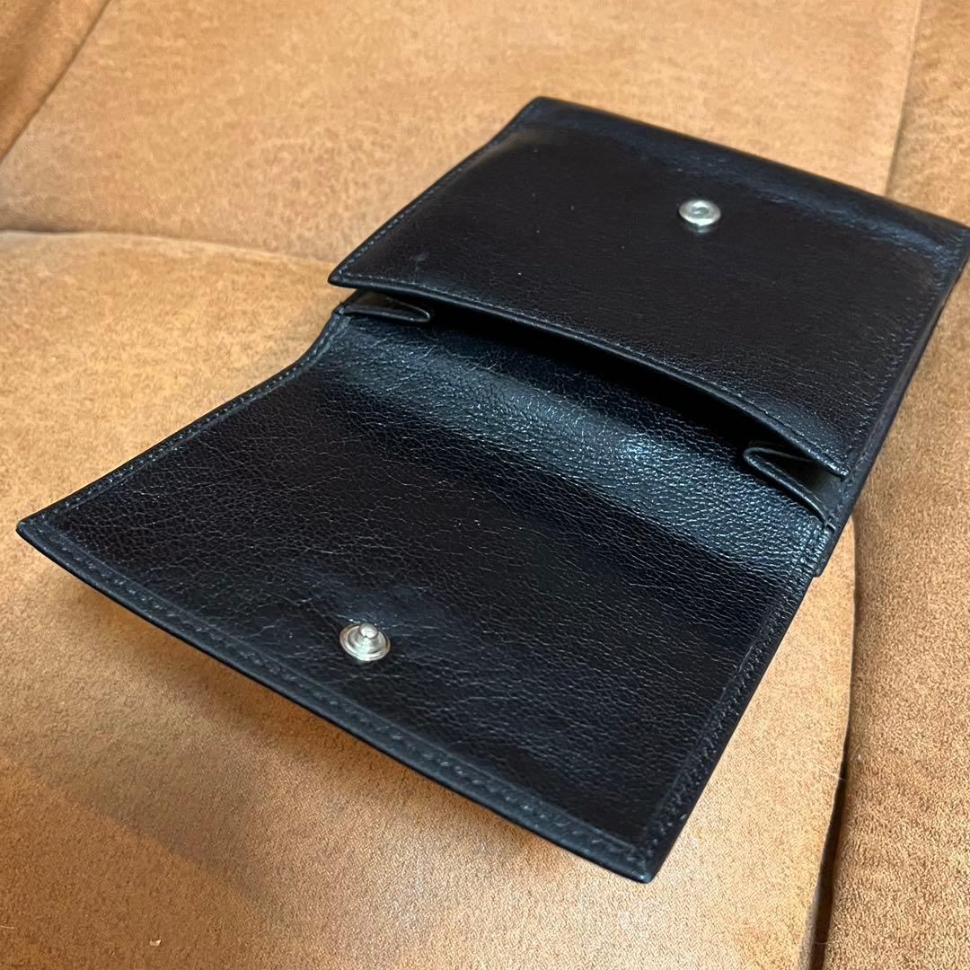 イヴサンローラン YSL スタッズ ブラックレザー 二つ折り財布