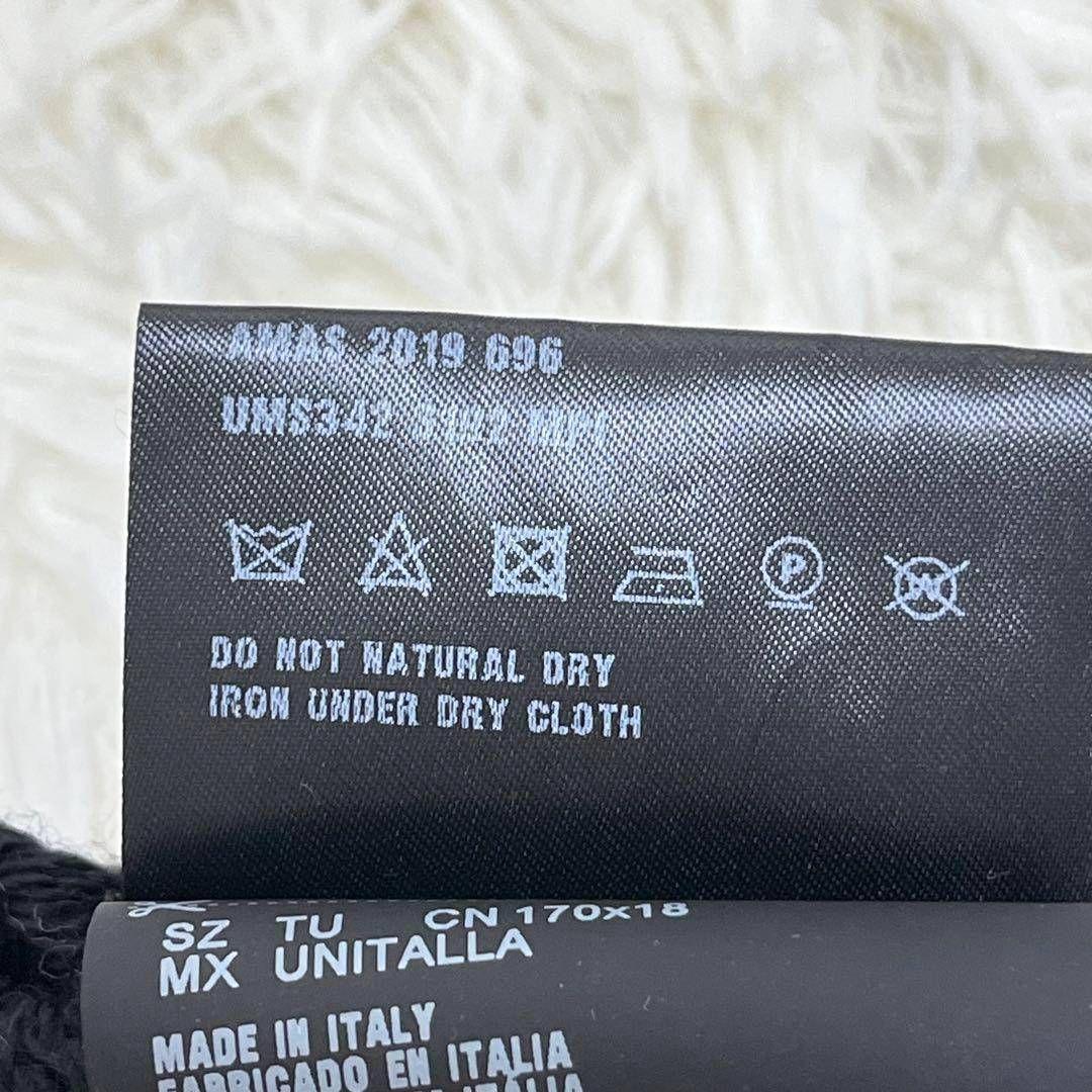 プラダ マフラー イナズマ サンダー メンズ ブラック 黒 編み込み 正規品