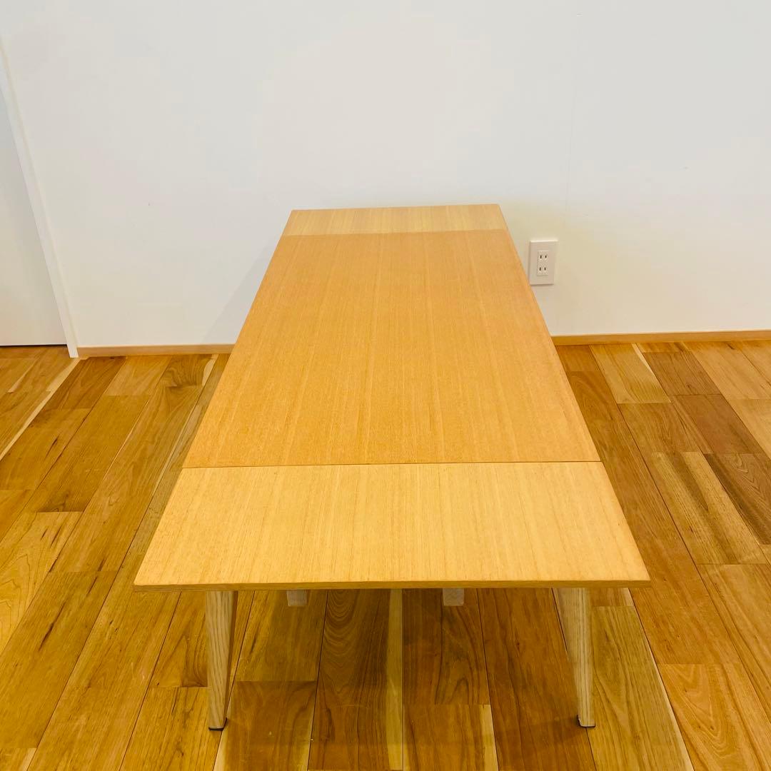 北欧風 テーブル エクステンションテーブル 拡張式 ナチュラル 木 机