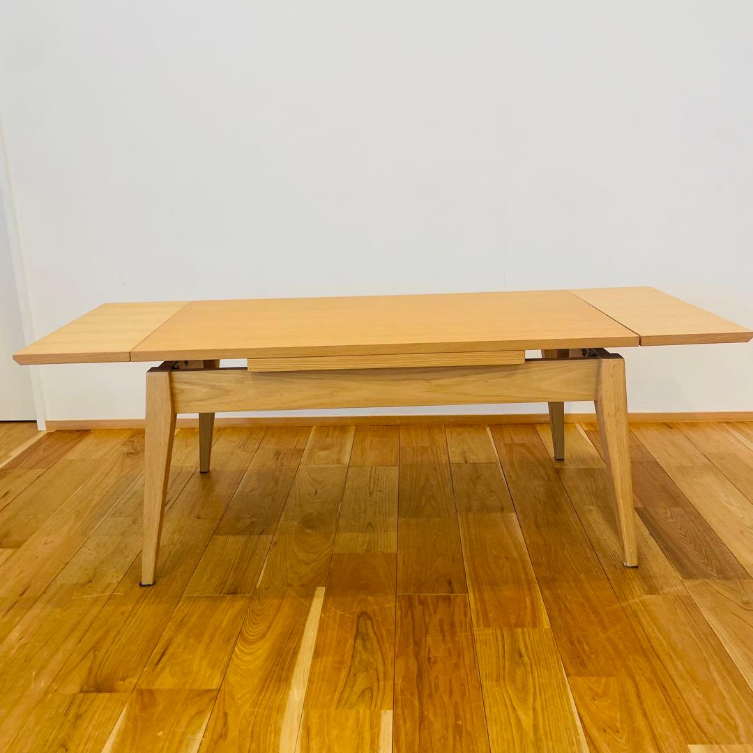 北欧風 テーブル エクステンションテーブル 拡張式 ナチュラル 木 机