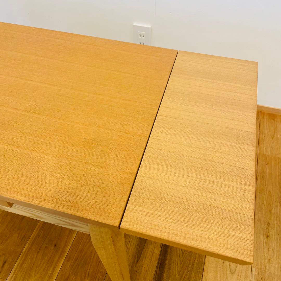 北欧風 テーブル エクステンションテーブル 拡張式 ナチュラル 木 机