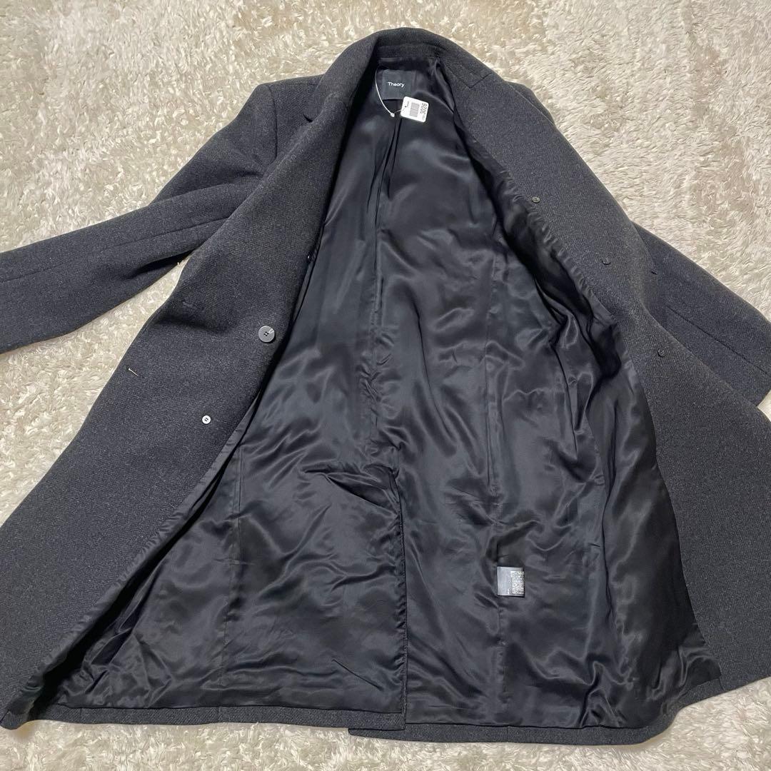 ほぼ未使用‼️Theoryセオリー　ダークグレー ダブルブレスト チェスター