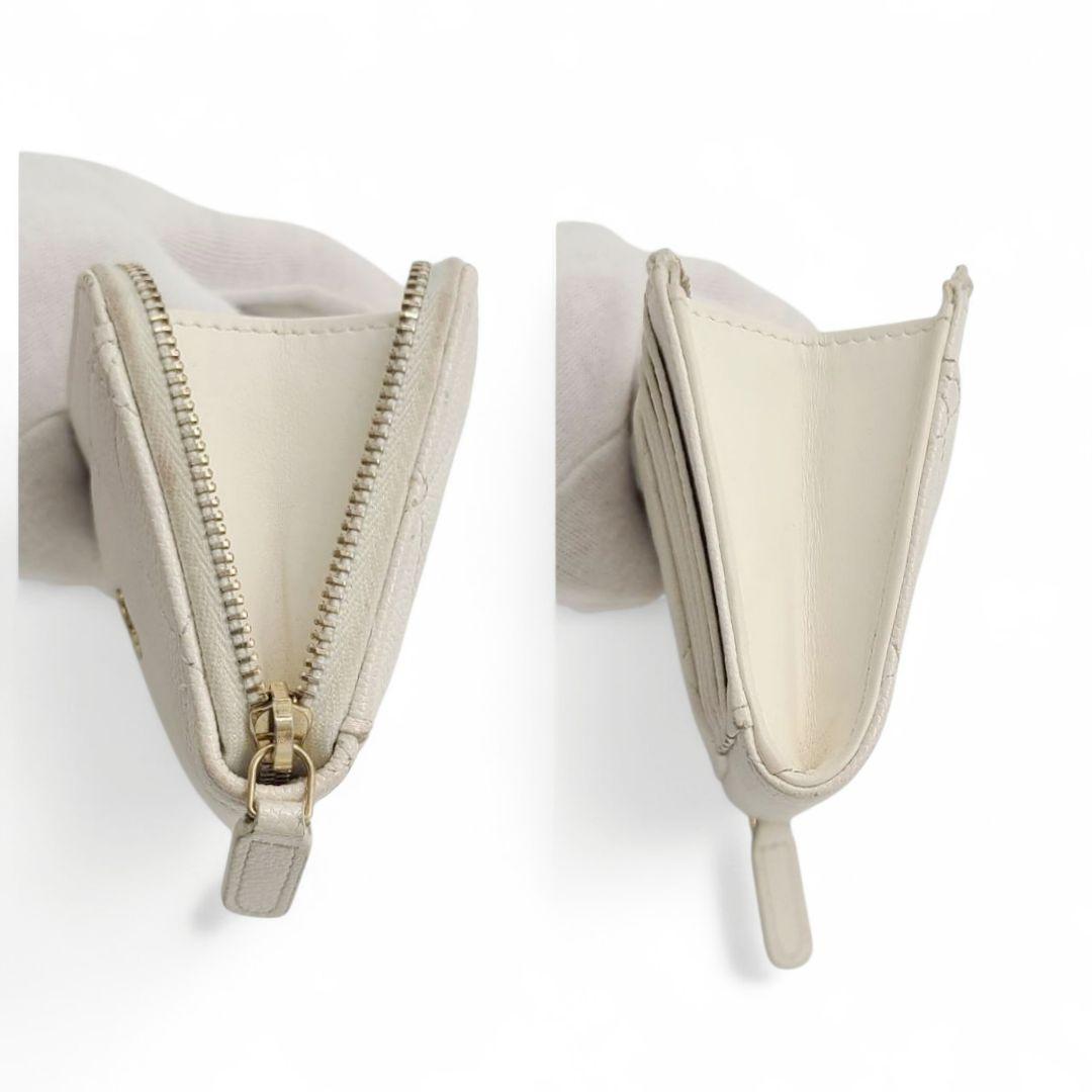 シャネル キャビアスキン マトラッセ ケース ホワイト レディース