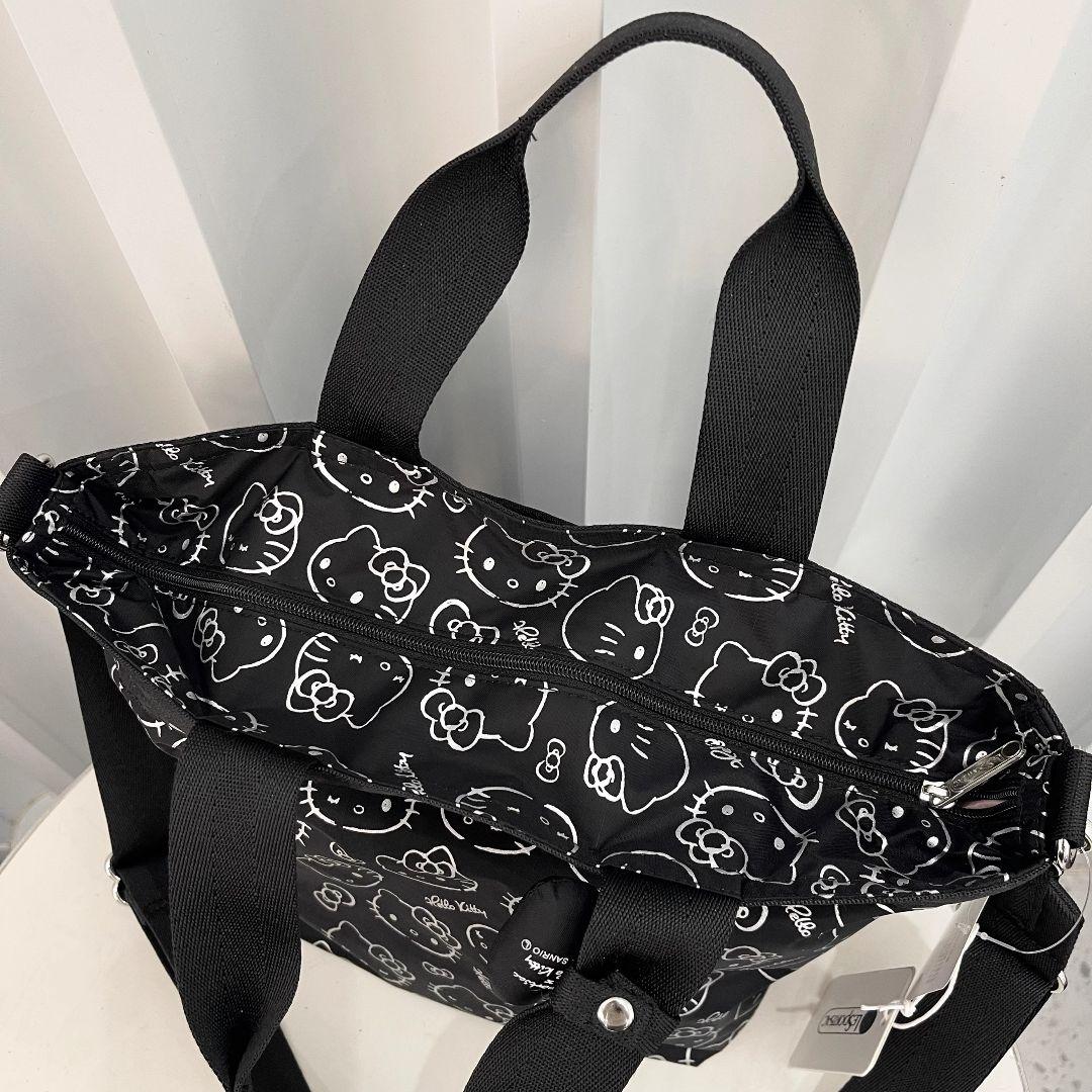 レスポートサック ハローキティ ブラック ショルダーバッグ リボン結び 2way
