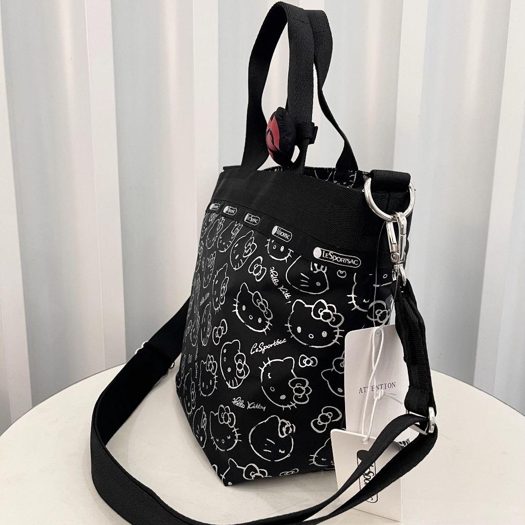 レスポートサック ハローキティ ブラック ショルダーバッグ リボン結び 2way