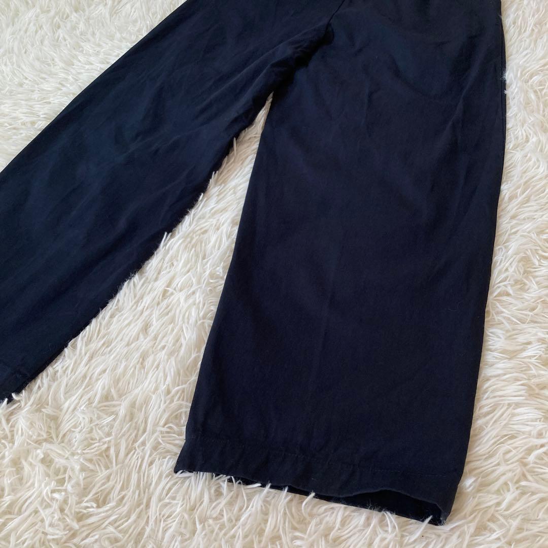 ジュライナインJULYNINE タックパンツ　ネイビー　日本製　Ｍ　2024AW