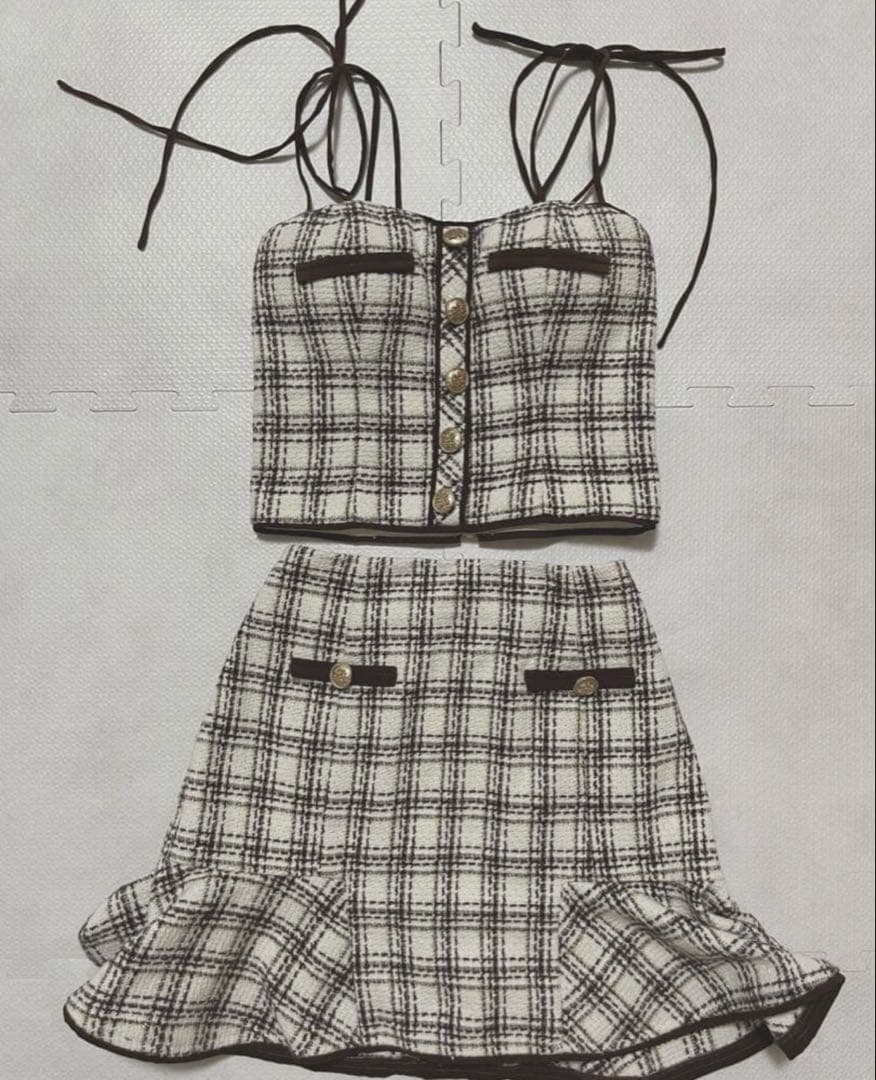 ローブドフルール Glossy キャバクラ セットアップ ツイード マーメイド