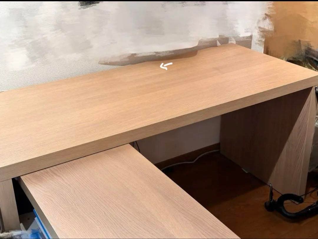 まり 廃盤色 IKEA MALM マルム デスク 引き出し式パネル付
