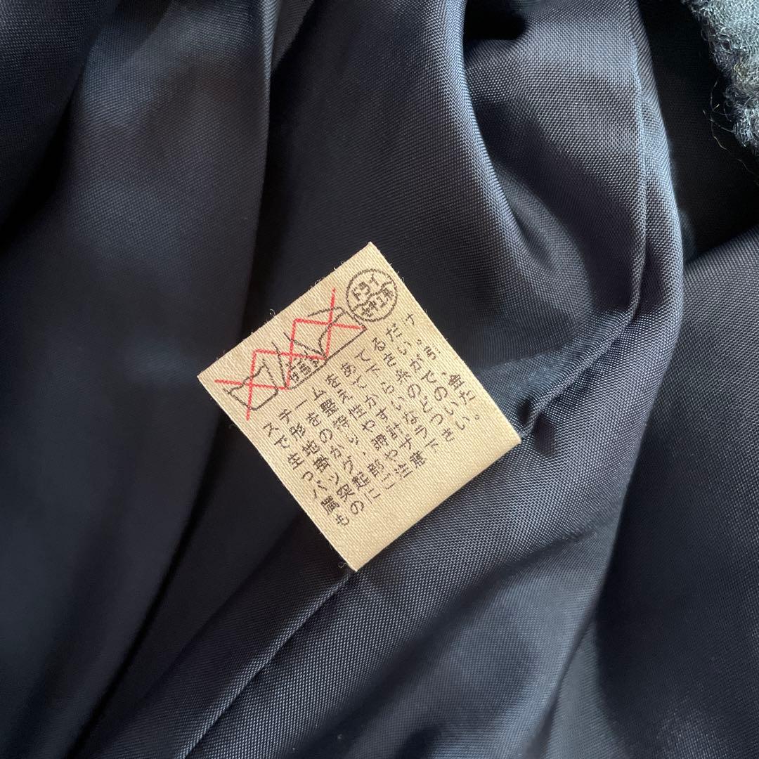 【JURGEN LEHL】ウールシルクジャケット　ネイビー　スタンドカラー　M