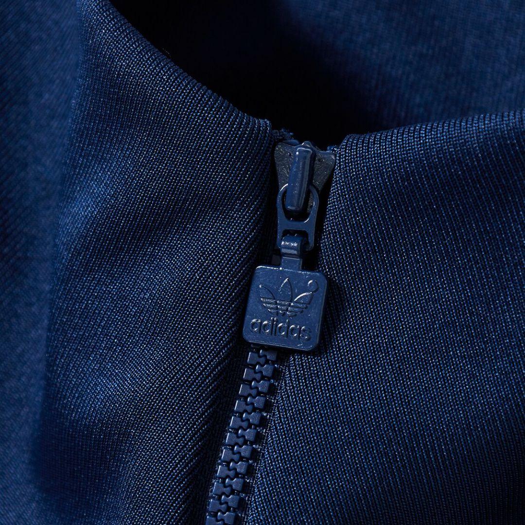 XL）アディダス ファンネルネックトラックトップ ジャージ ネイビー 青 ブルー