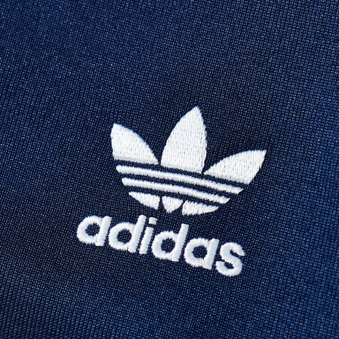 XL）アディダス ファンネルネックトラックトップ ジャージ ネイビー 青 ブルー