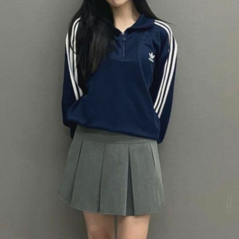 XL）アディダス ファンネルネックトラックトップ ジャージ ネイビー 青 ブルー